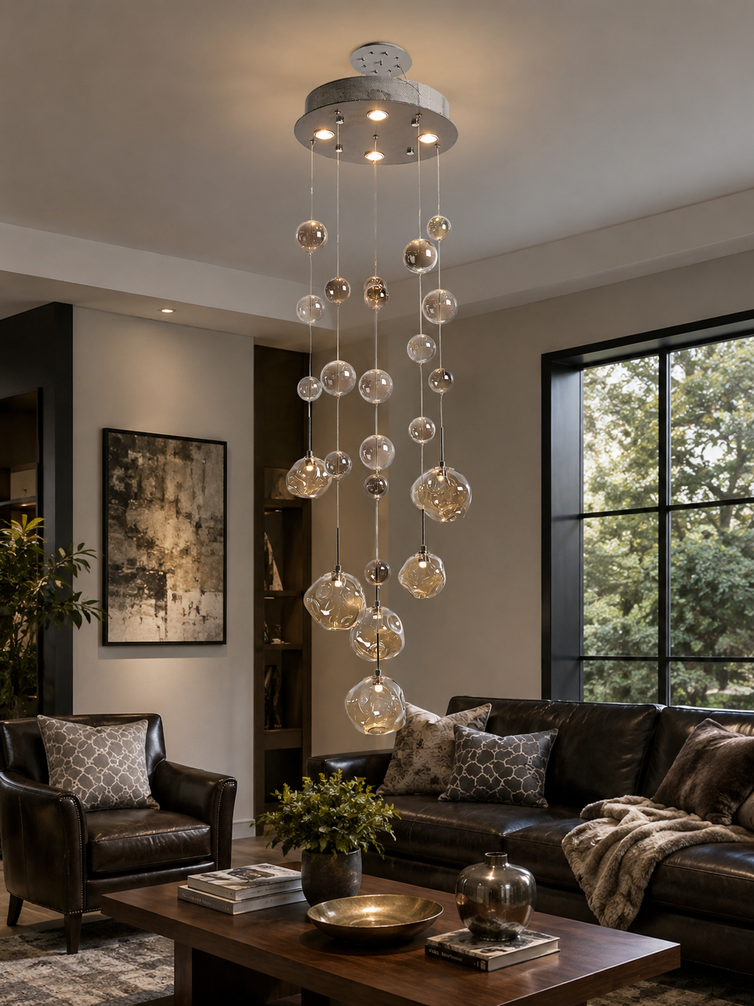 Sylas Hand Blown Art Glass Hanging Fixture
