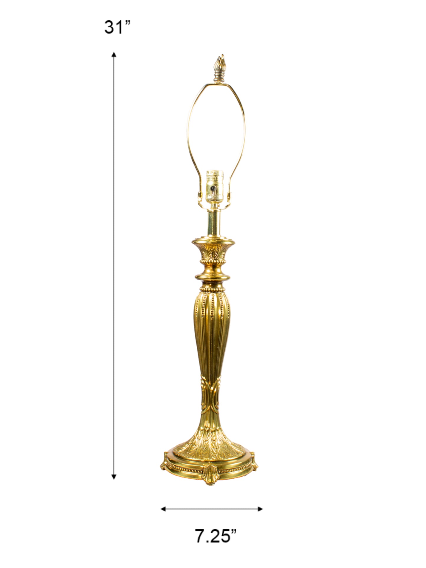 Peacock 31" Tall Antique Gold Finish Metal Base