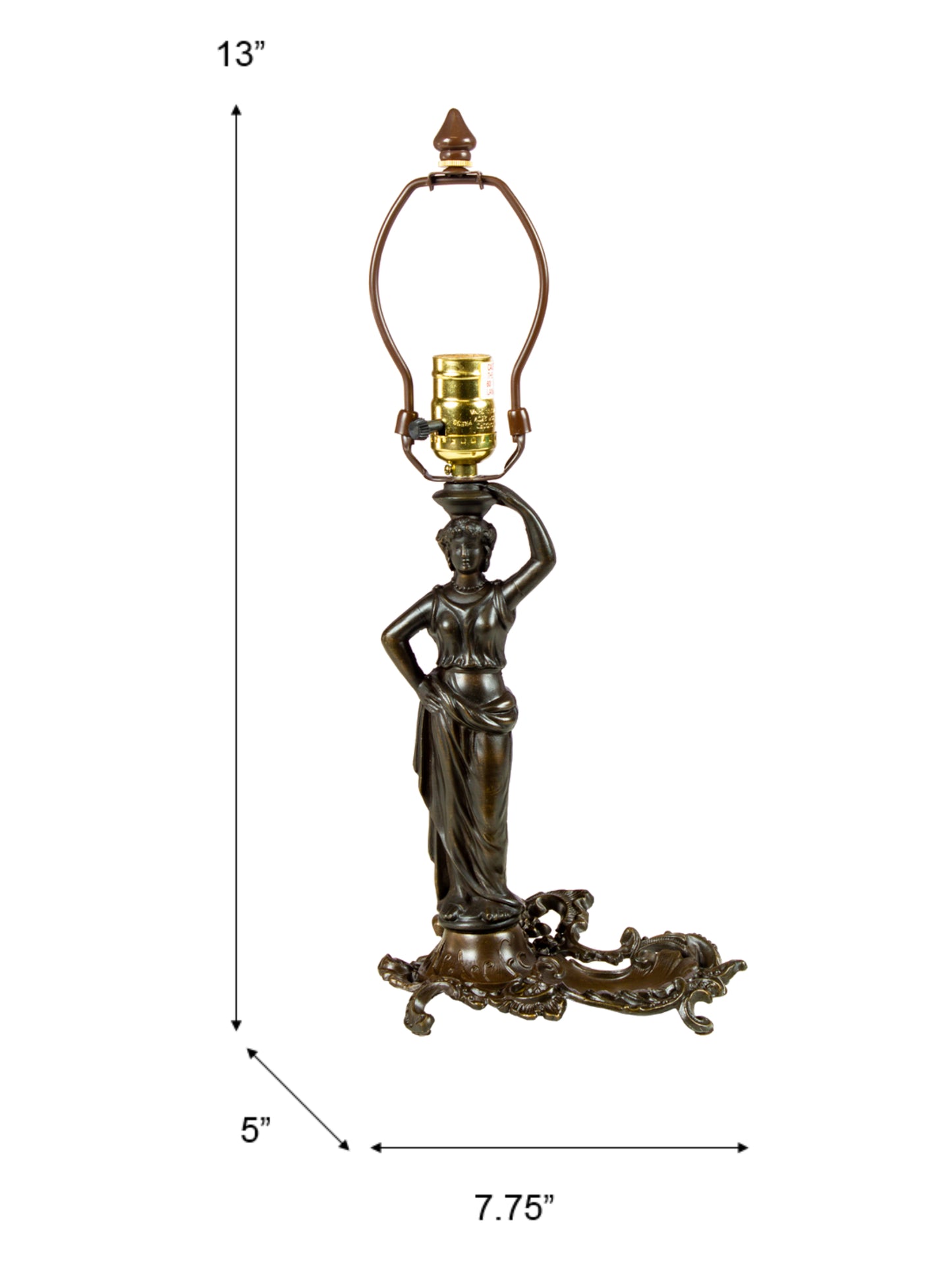 Diana Sculpture 19" Tall Antique Bronze Finish Metal Base
