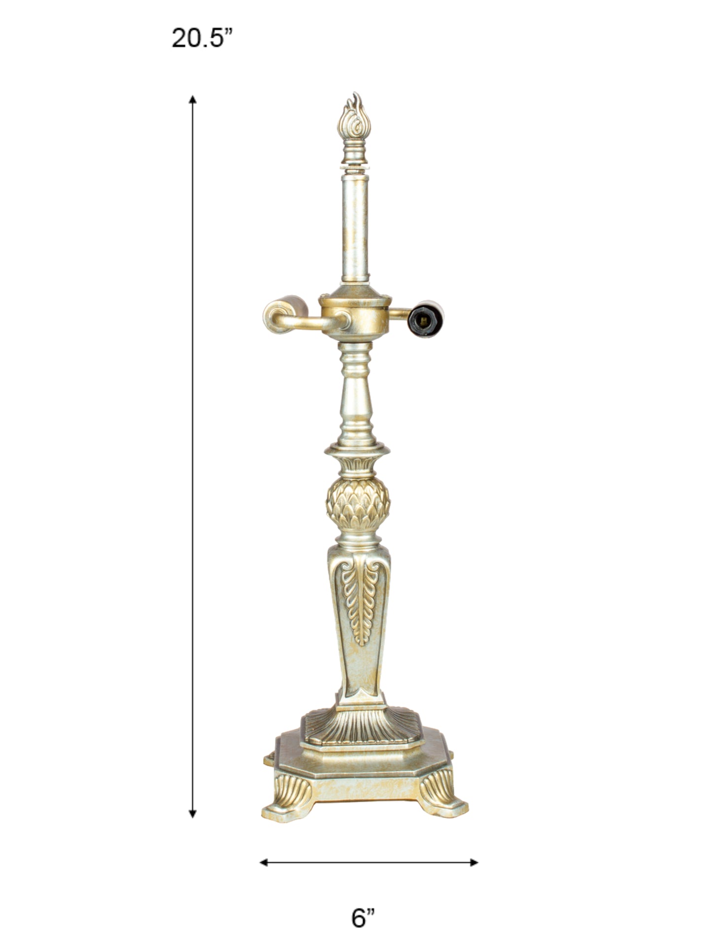 Footed Brighton 20.5" Tall Gold Silver Finish Metal Base