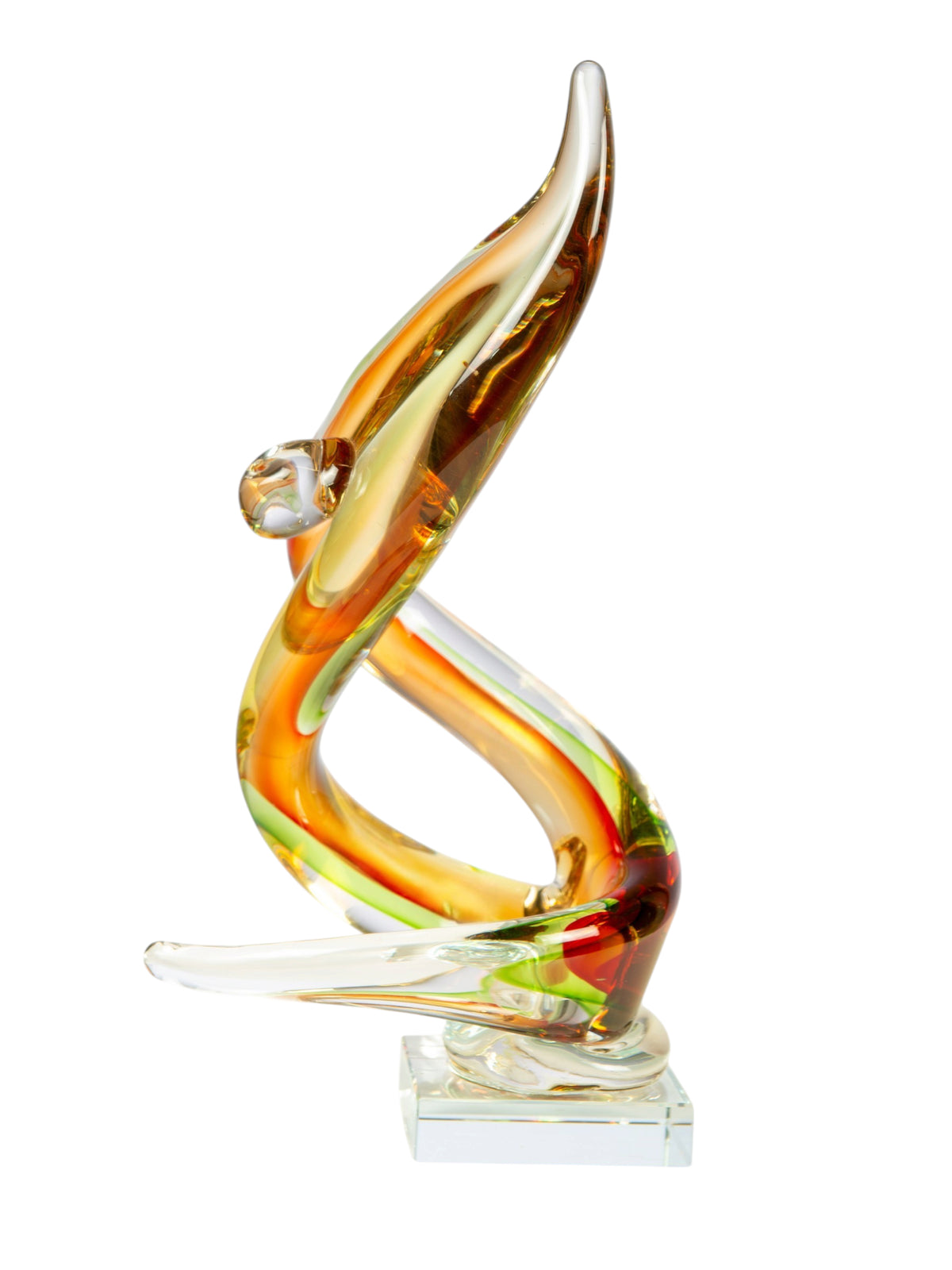 Dale Tiffany Golden Sail 12.5" Tall Handcrafted Art Glass Sculpture