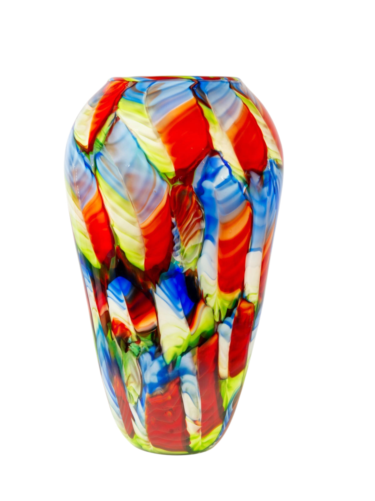 Dale Tiffany Rainbow Feather 13.75" Tall Handcrafted Art Glass Vase