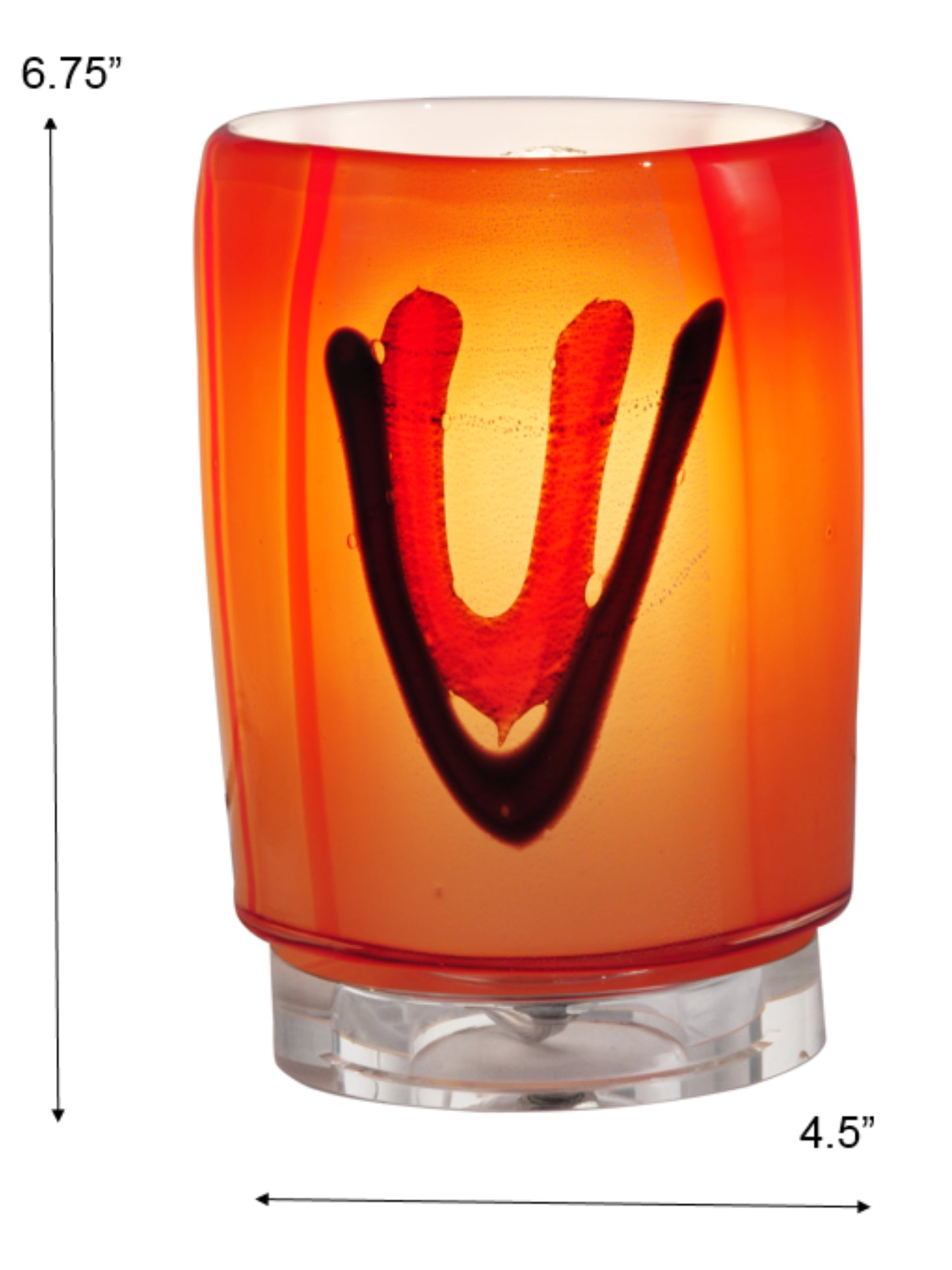 Vicossia Hand Blown Art Glass Accent Lamp