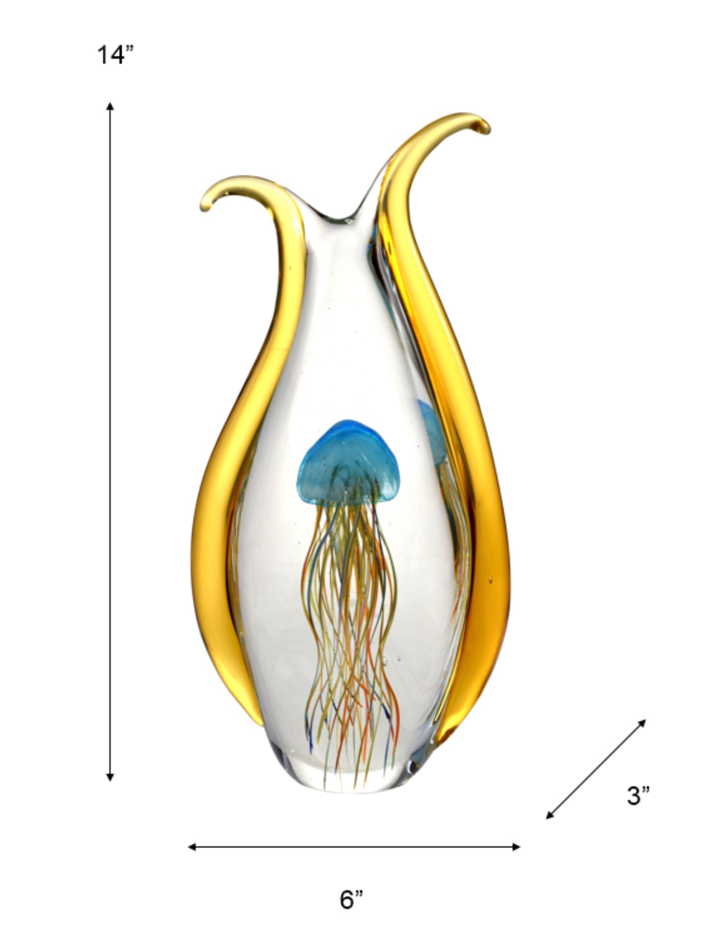 Jellyfish Handcrafted Art Glass Figurine