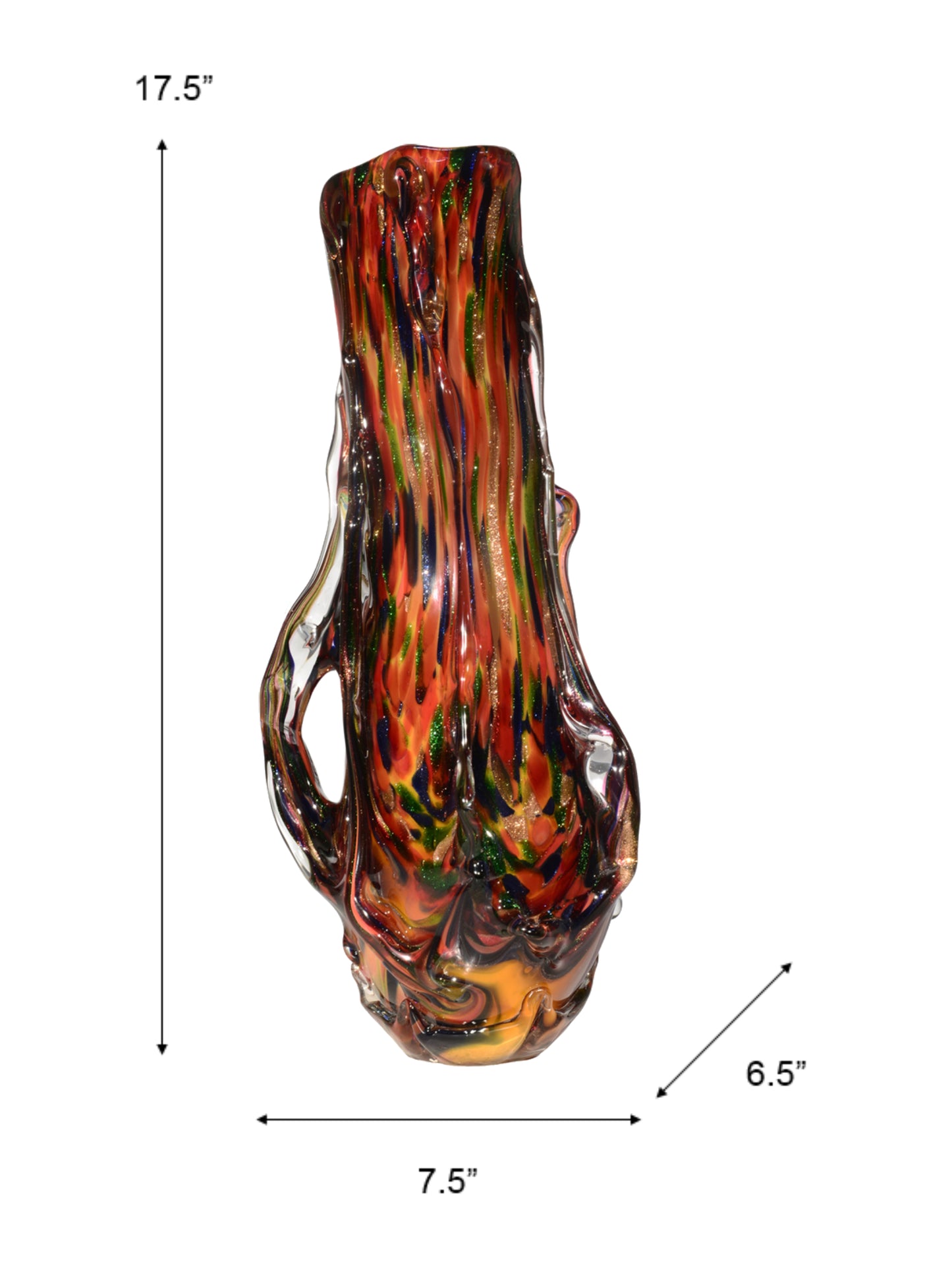 Rainier Lava Hand Blown Art Glass Vase