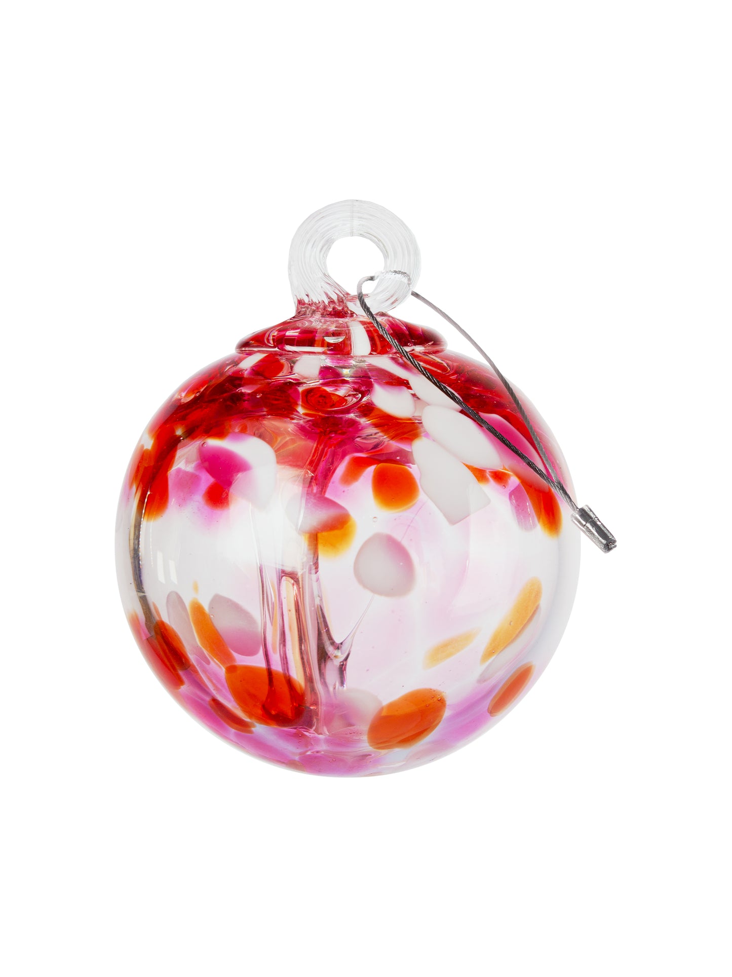 Rainbow Tree of Life Golden Pink 3 Inch Hand Blown Decorative Glass Ornament