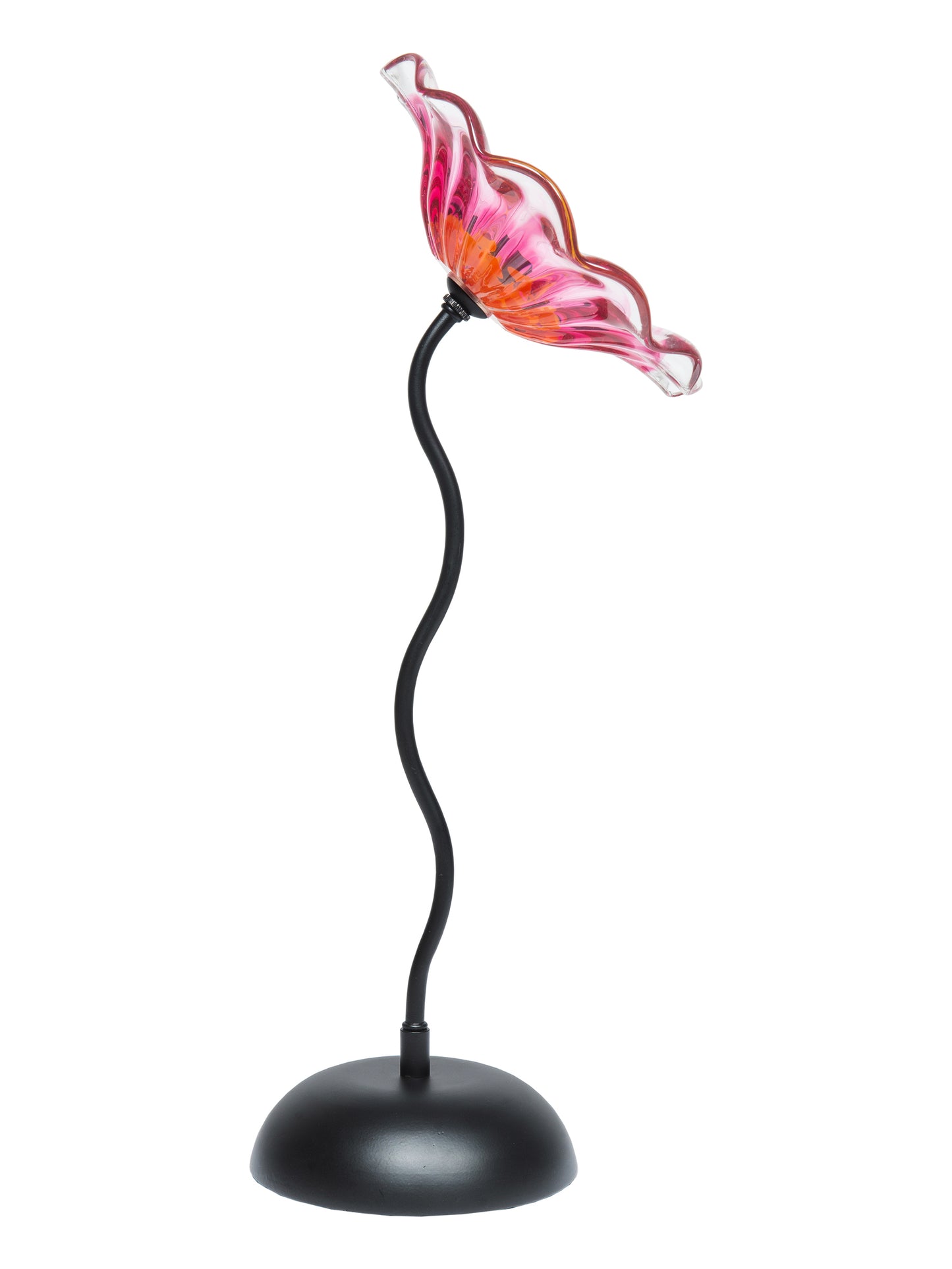 Fiore Bloom 9 Inch Pink Hand Blown Art Glass Sculpture