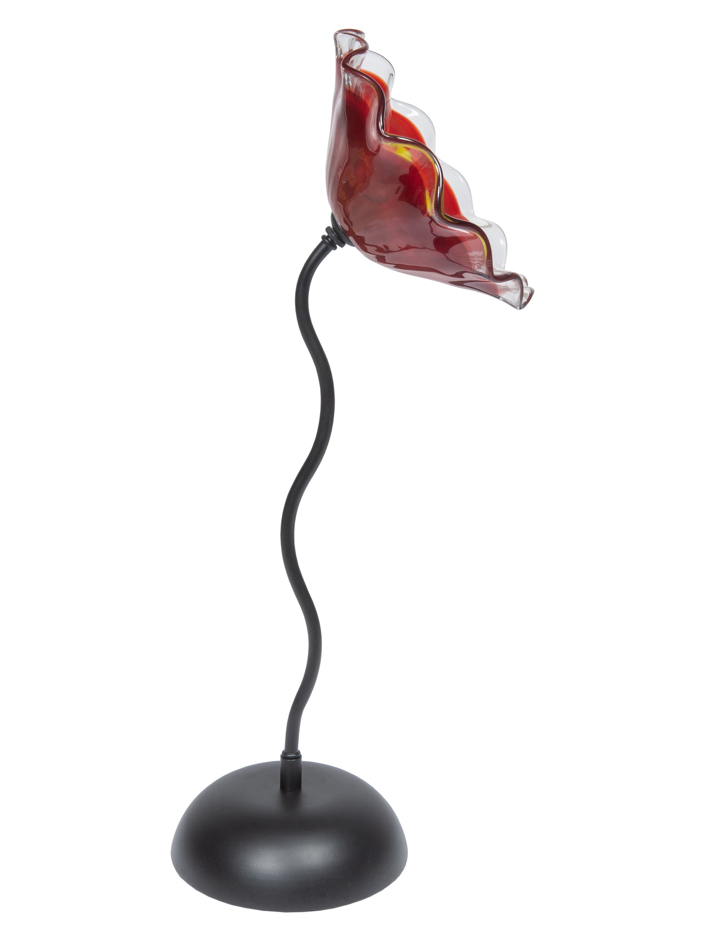 Fiore Bloom 9 Inch Red Hand Blown Art Glass Sculpture