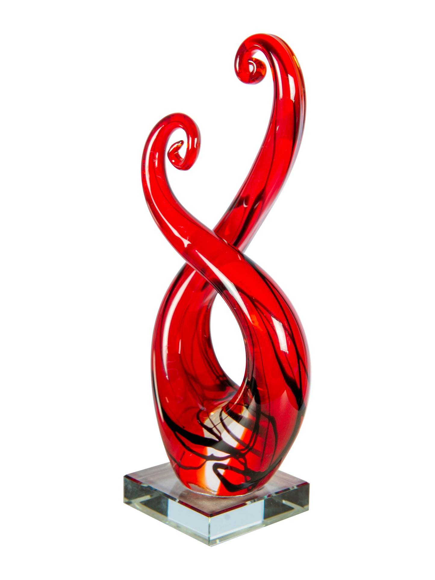Crimson Infinity Handcrafted Art Glass Sculpture