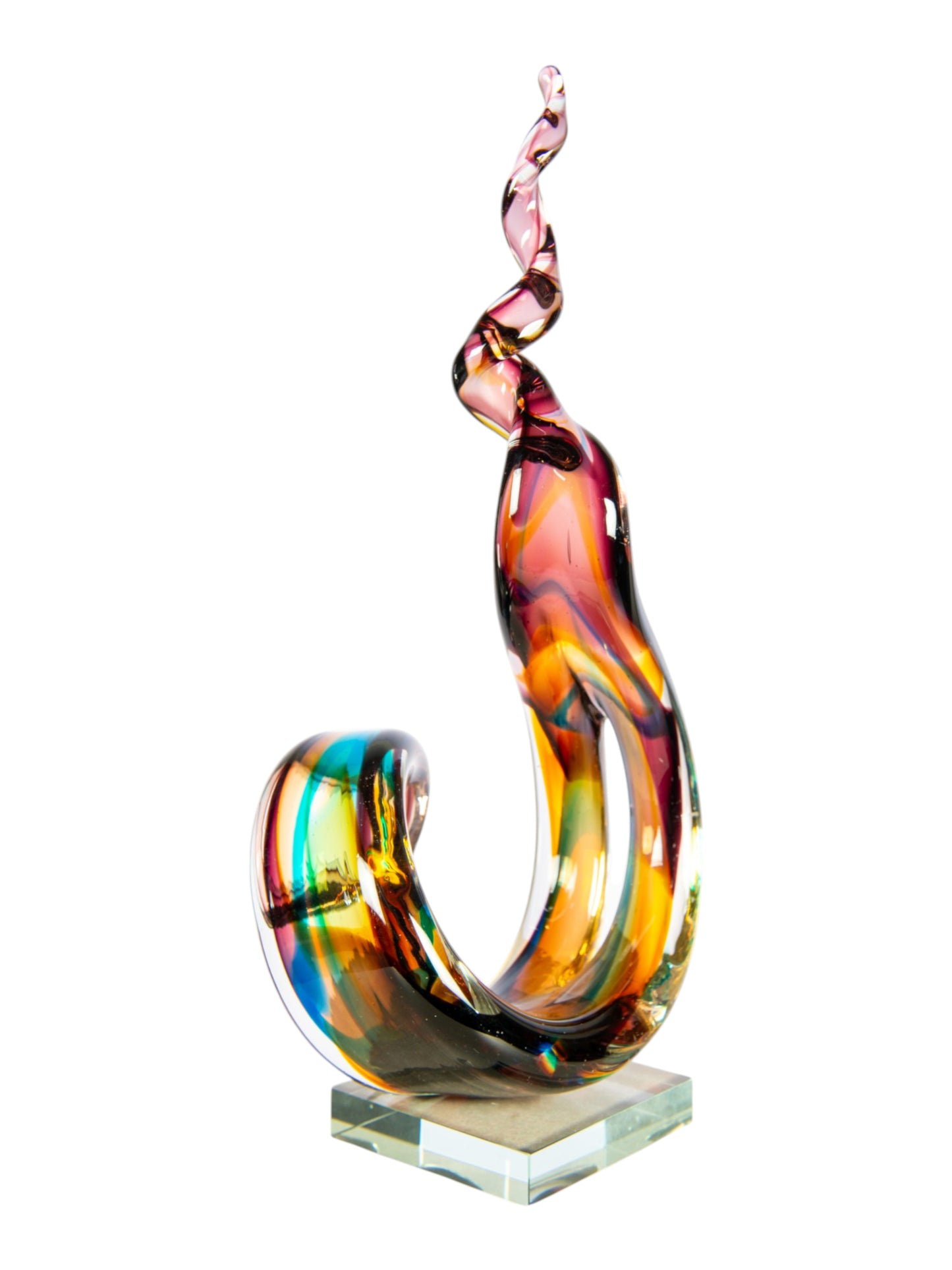 Twilight Twist Handcrafted Art Glass Sculpture