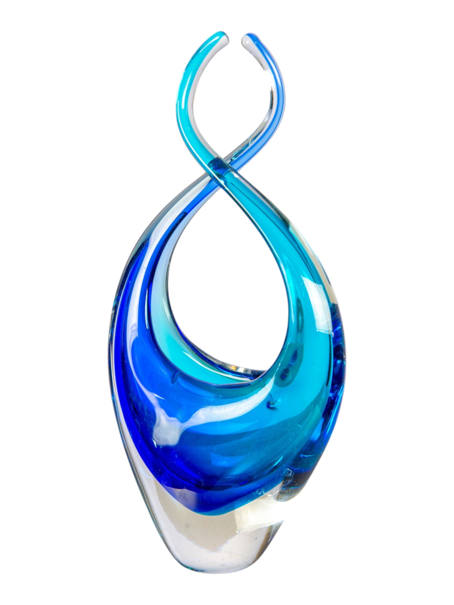 Azure Embrace Handcrafted Art Glass Sculpture