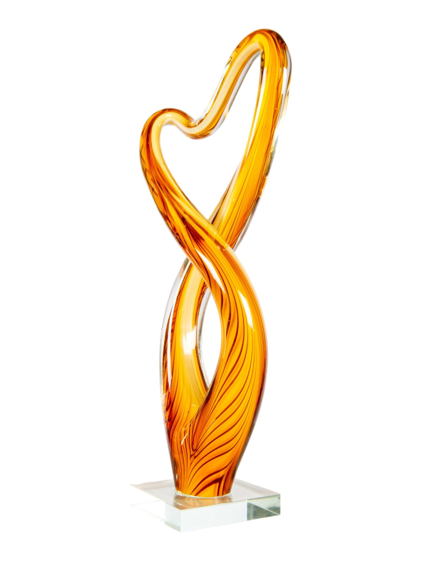 Golden Infinity Handcrafted Art Glass Sculpture