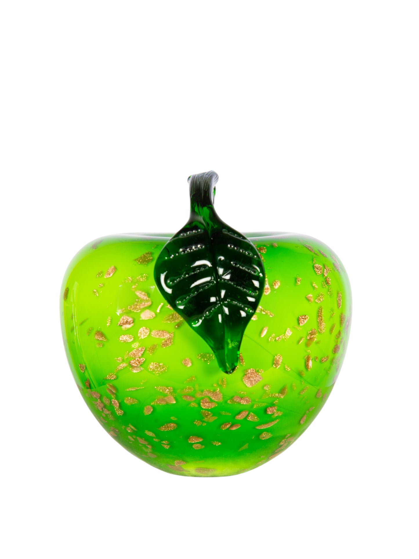 Emerald Orchard Apple Handcrafted Art Glass Apple Sculpture