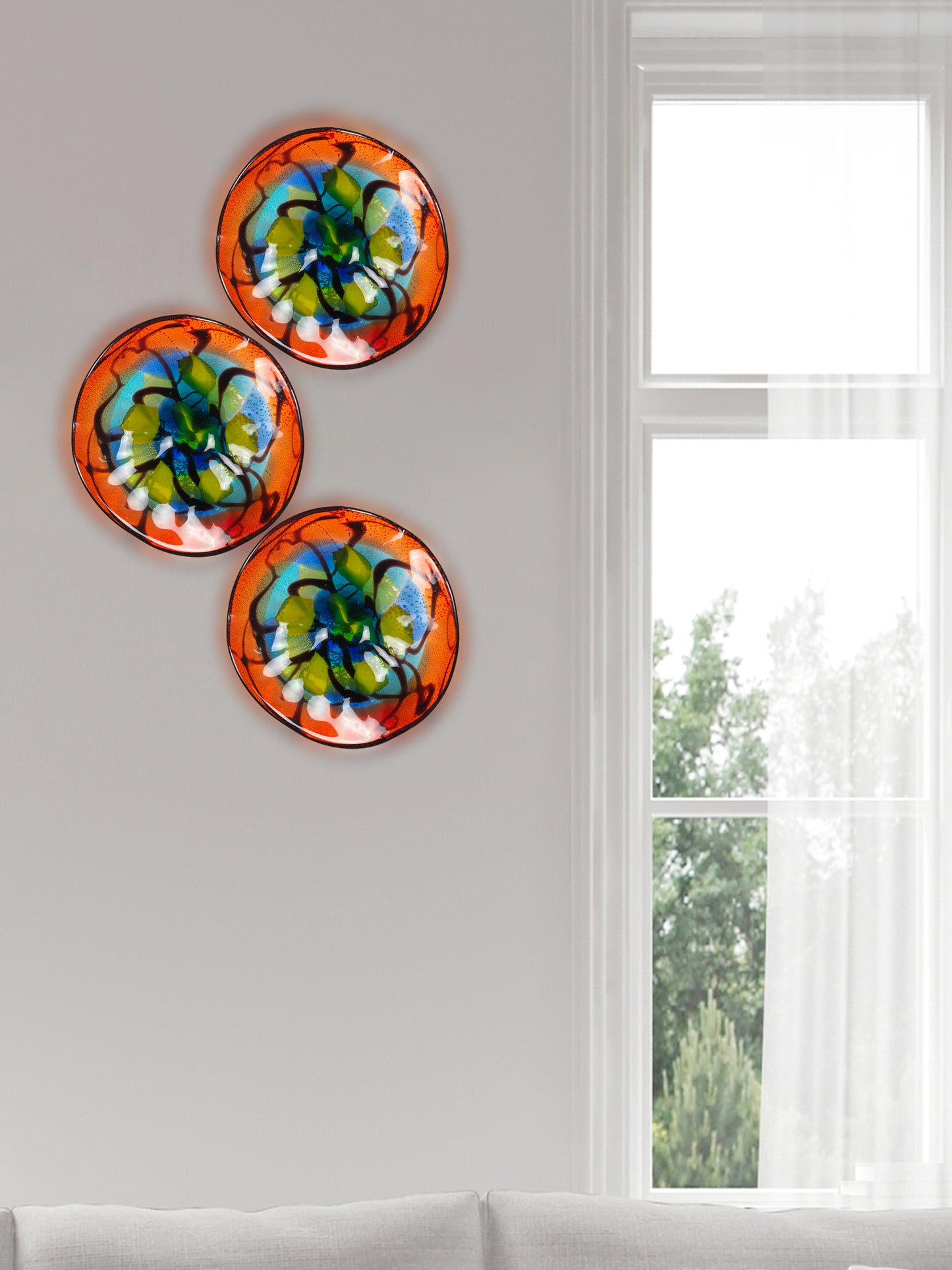 Hankley Hand Blown Art Glass Wall Decor - 9 Inch