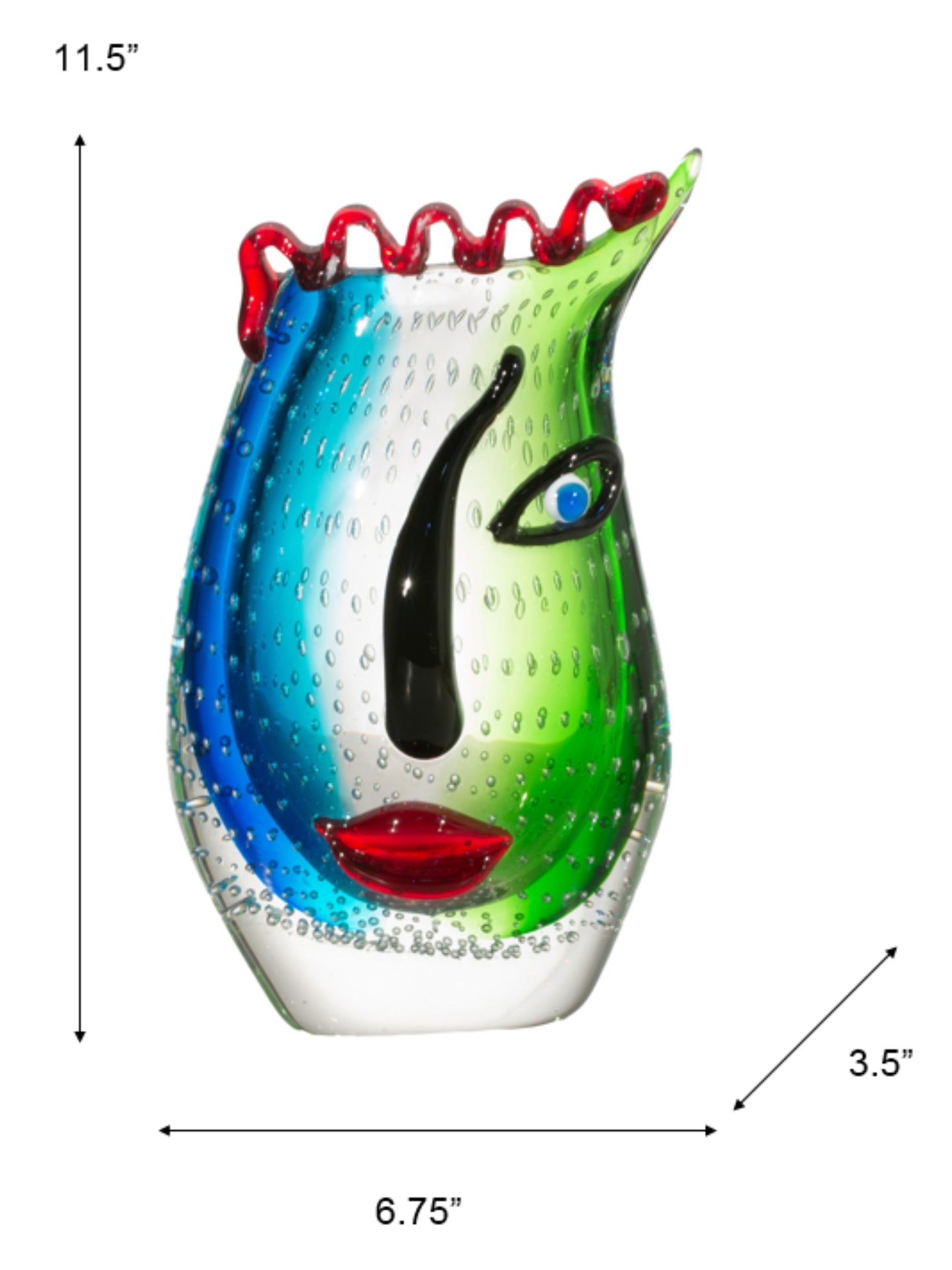 Solange Hand Blown Art Glass Vase