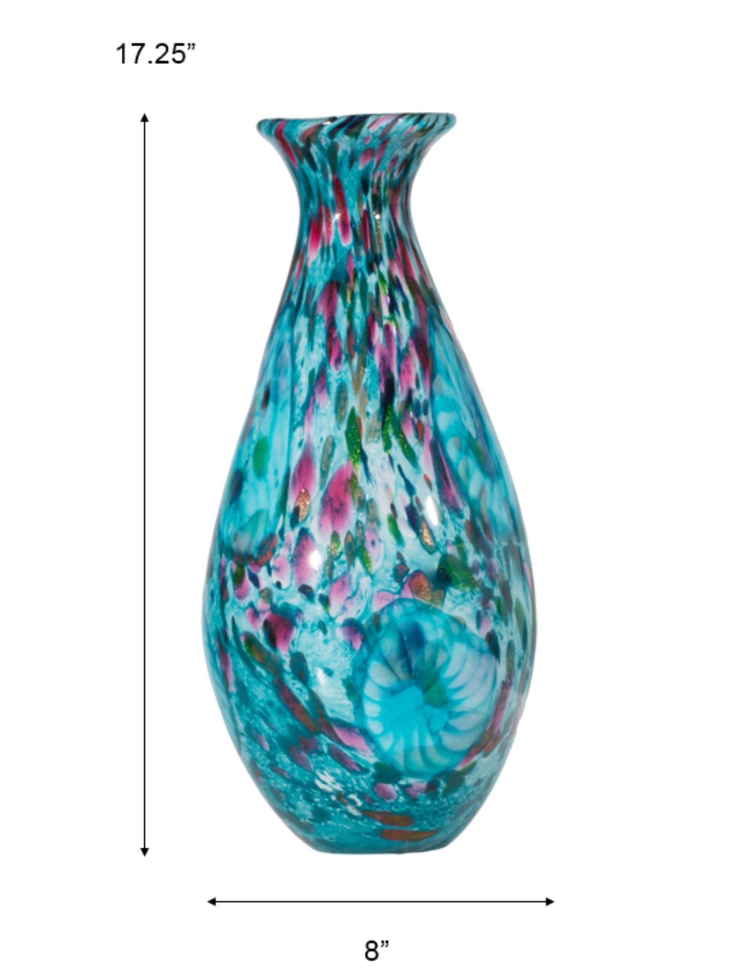 Leona Hand Blown Art Glass Vase