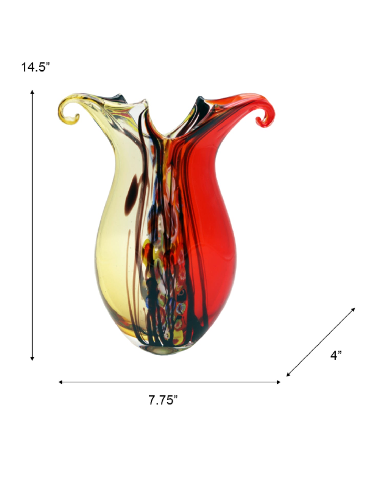 Cecile Hand Blown Art Glass Vase