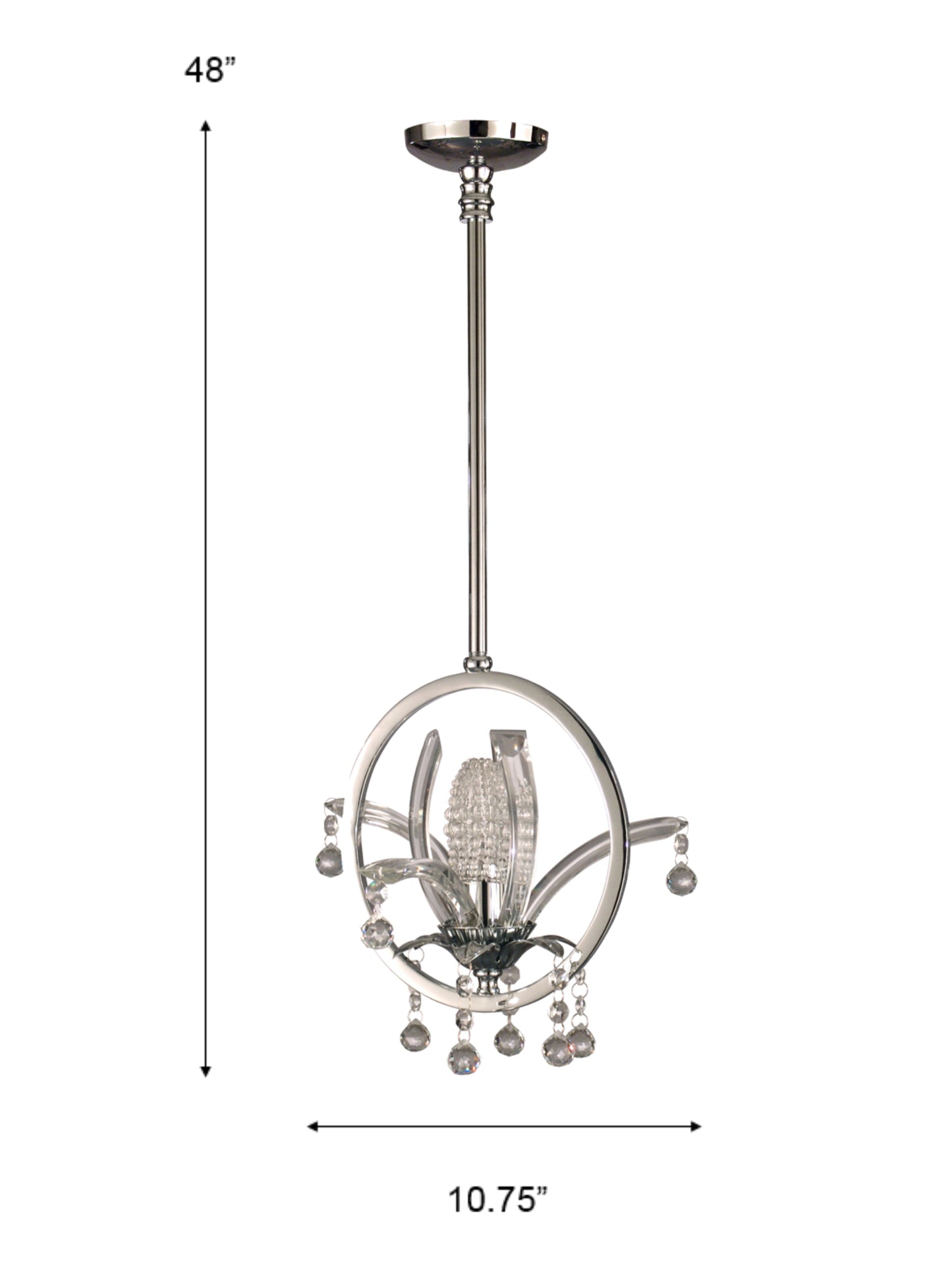 Sullivan 10.75" Wide Crystal Pendant with Beads
