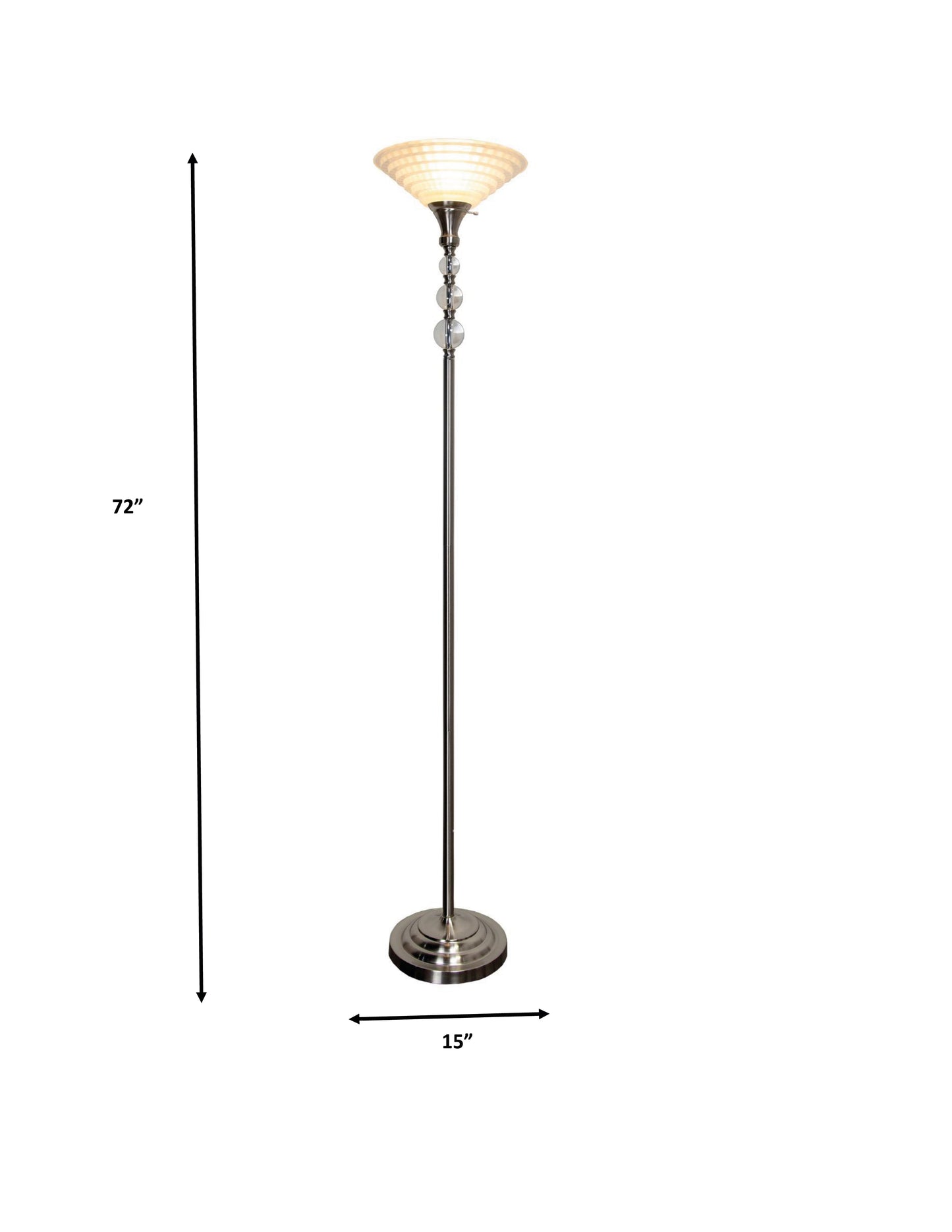 Alaris Orb Art Glass Polished Nickel Torchiere Floor Lamp
