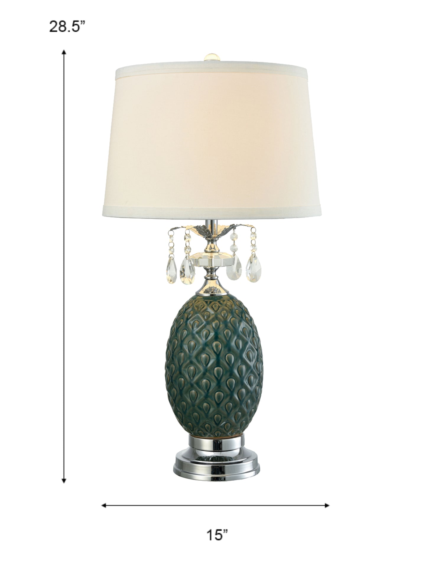 Maxie Crystal Table Lamp with Crystal and Ceramic Base