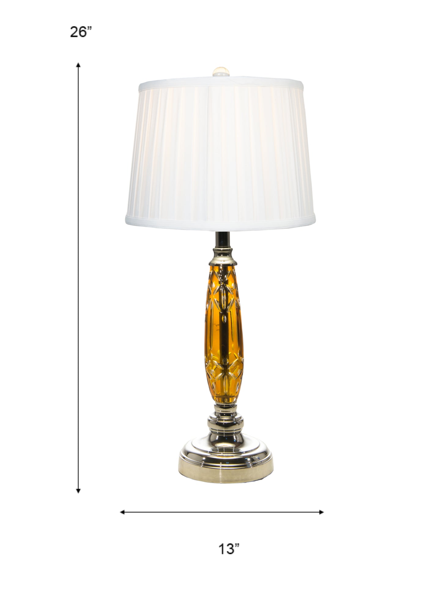 Glossy Amber 24% Lead Crystal Table Lamp