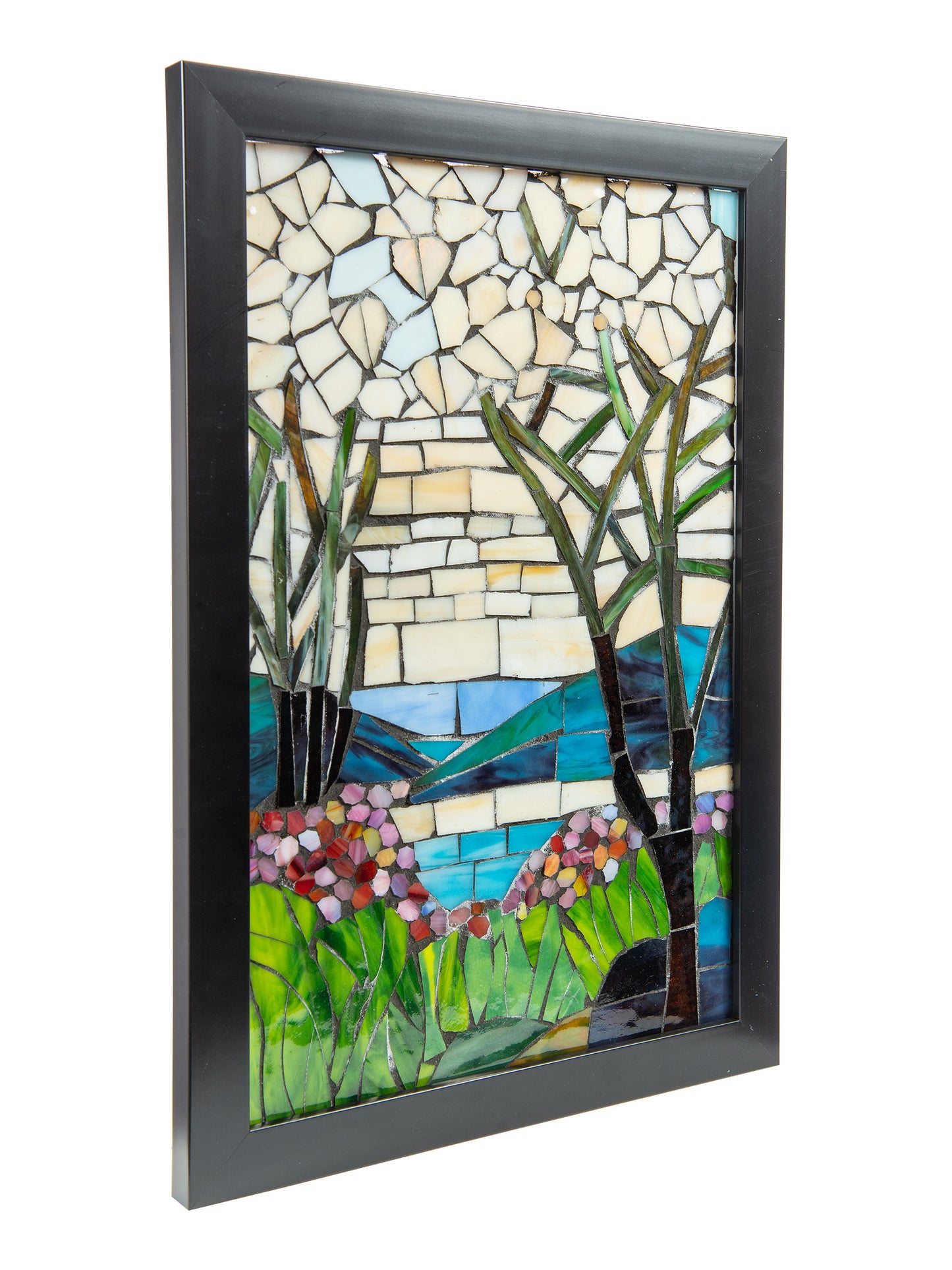 Magnolia Iris Mosaic Art Glass Wall Art / Suncatchers