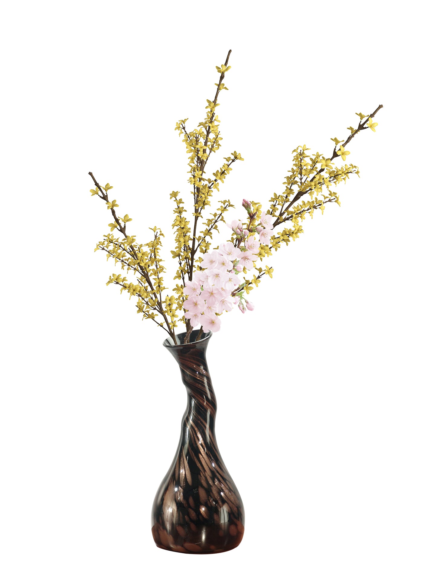 Twisted Gourd Hand Blown Art Glass Vase