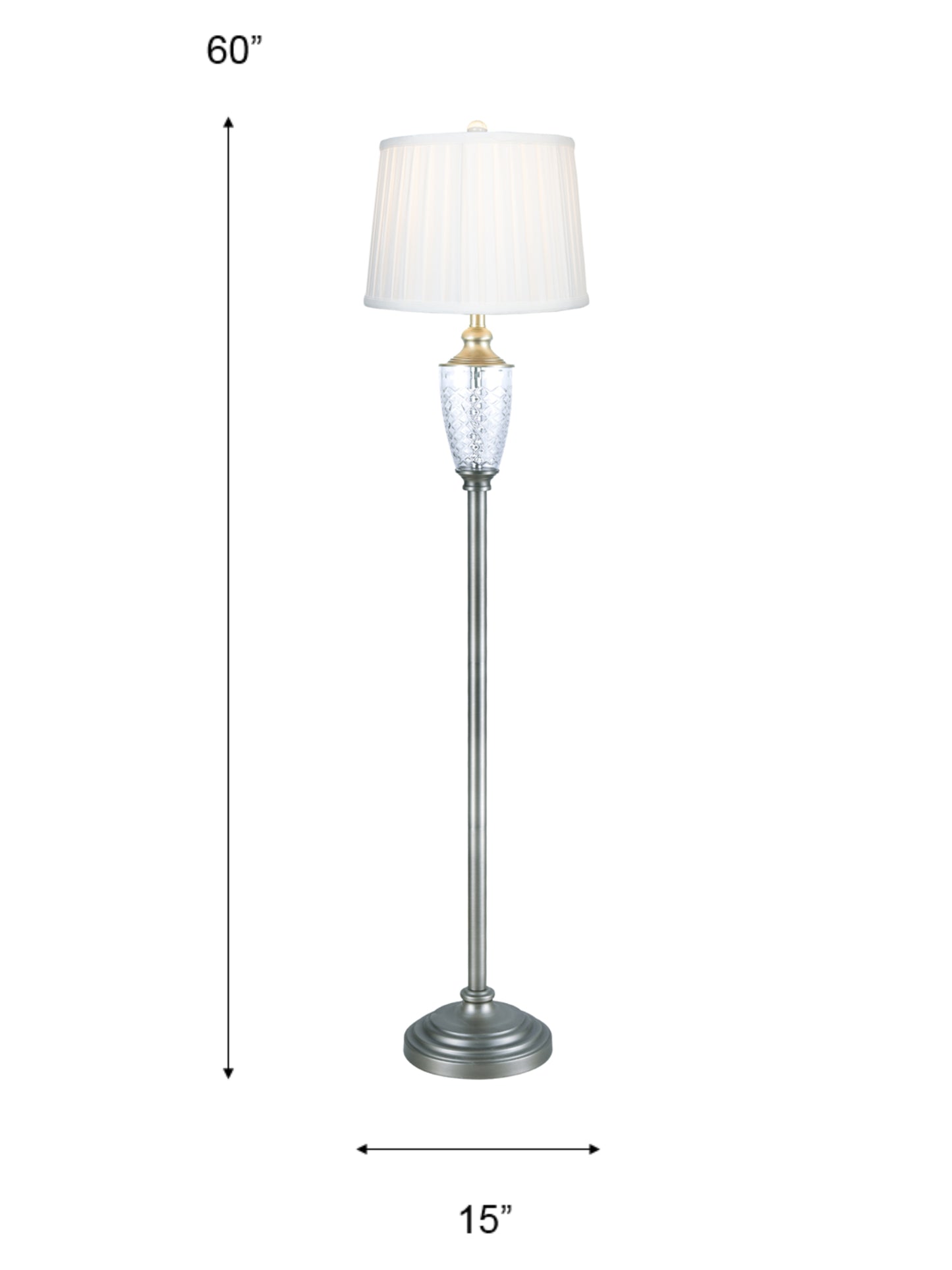 Castle Mountains 24% Lead Crystal Floor Lamp