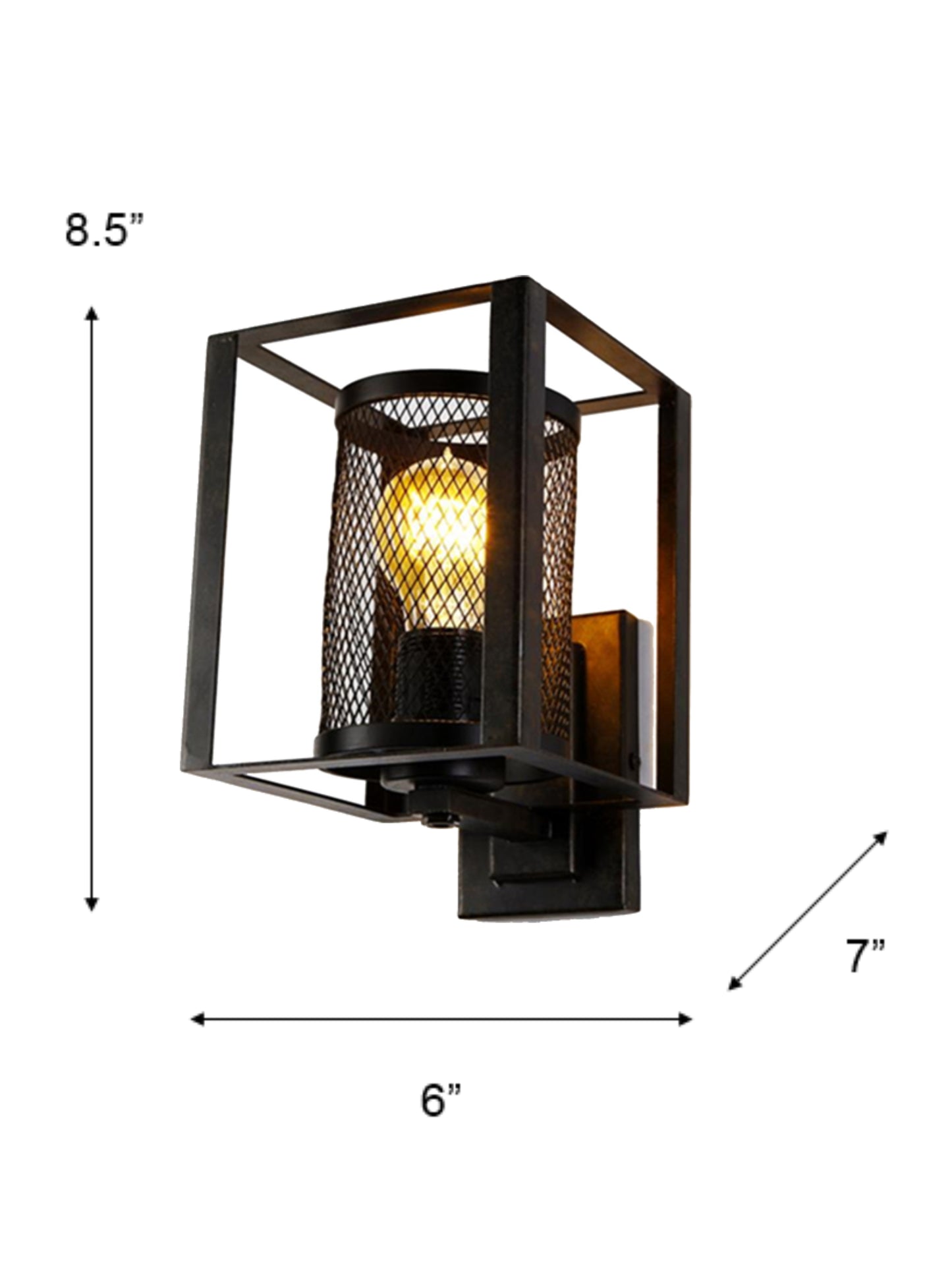 Finn Vintage Industrial Mesh Metal Wall Sconce