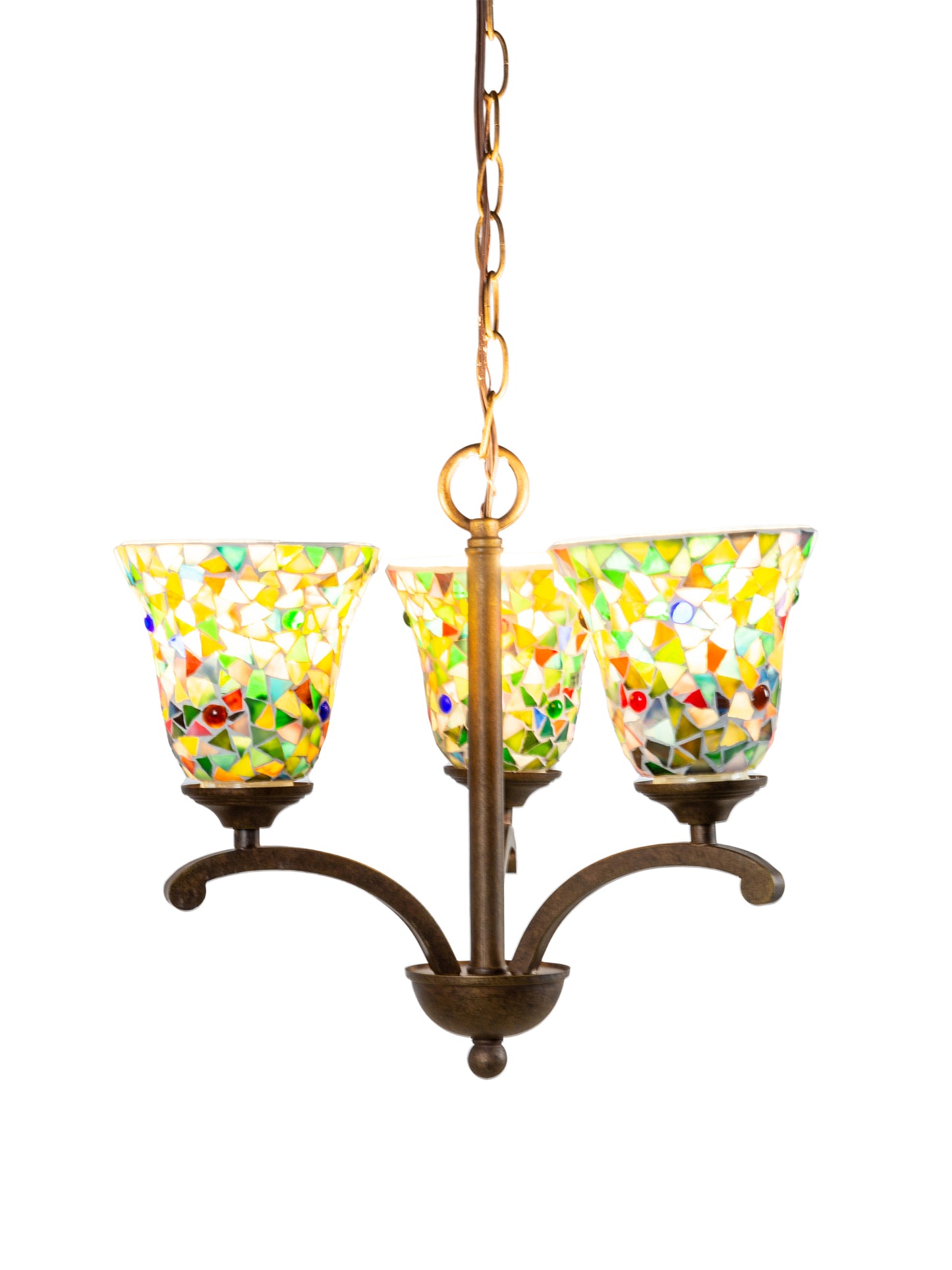 Remy 3-Light Mosaic Art Glass Chandelier