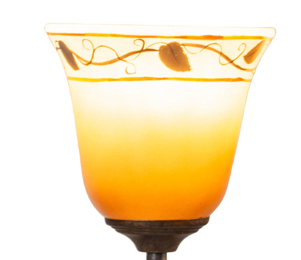 Garden Leaf 3-Light Hand Painted Art Glass Hanging Fixture