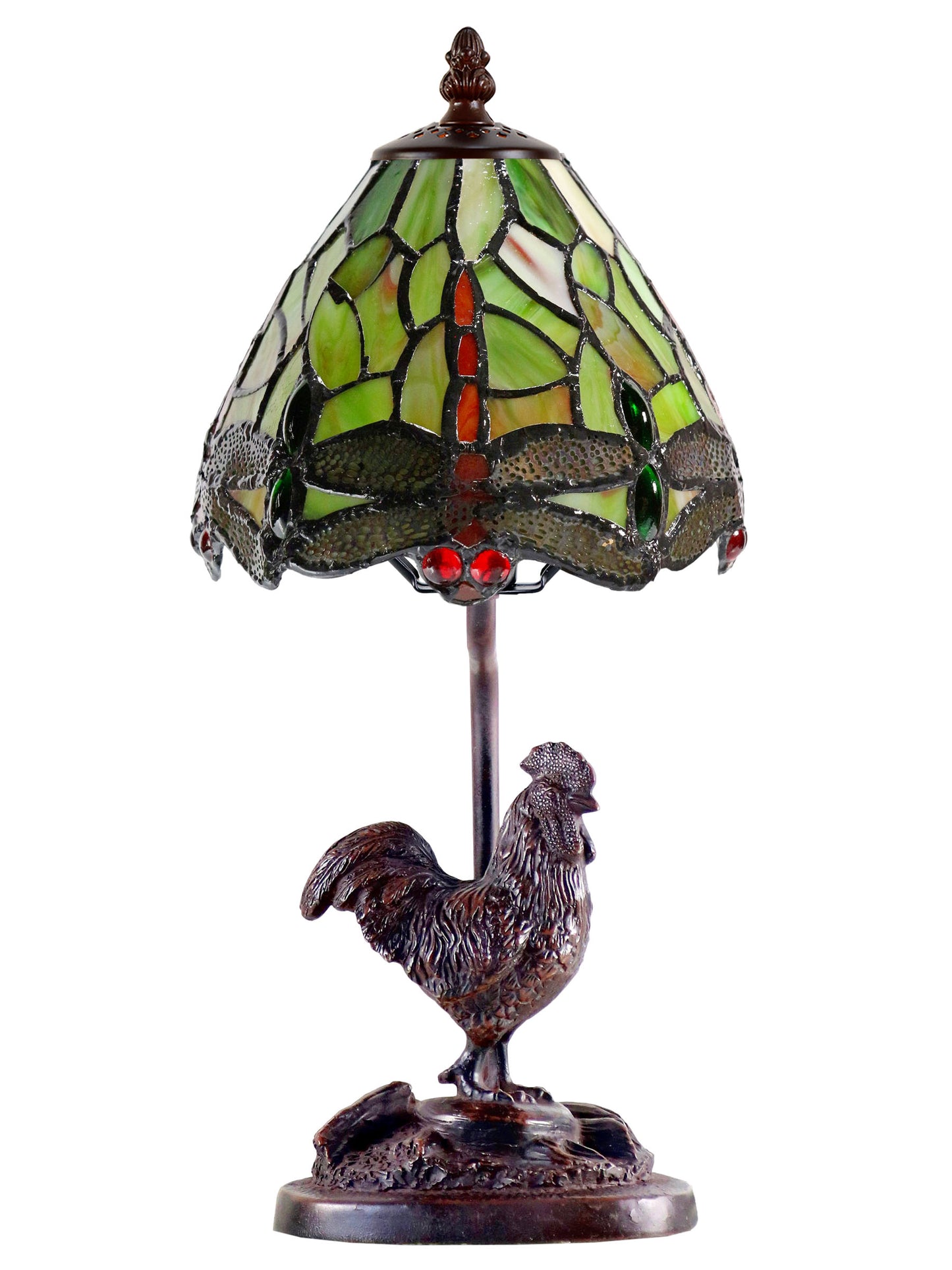 Callico Rooster Tiffany Accent Lamp