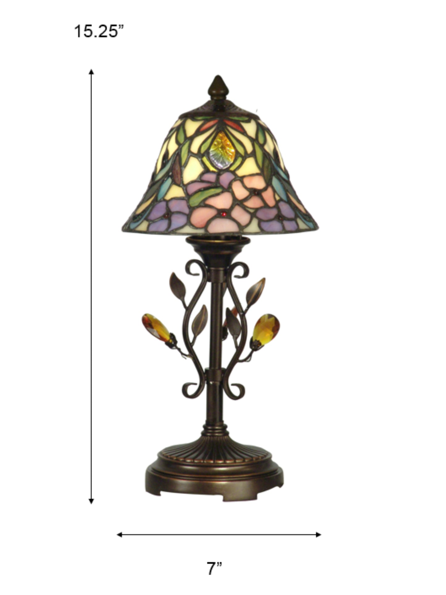Crystal Peony Tiffany Accent Lamp