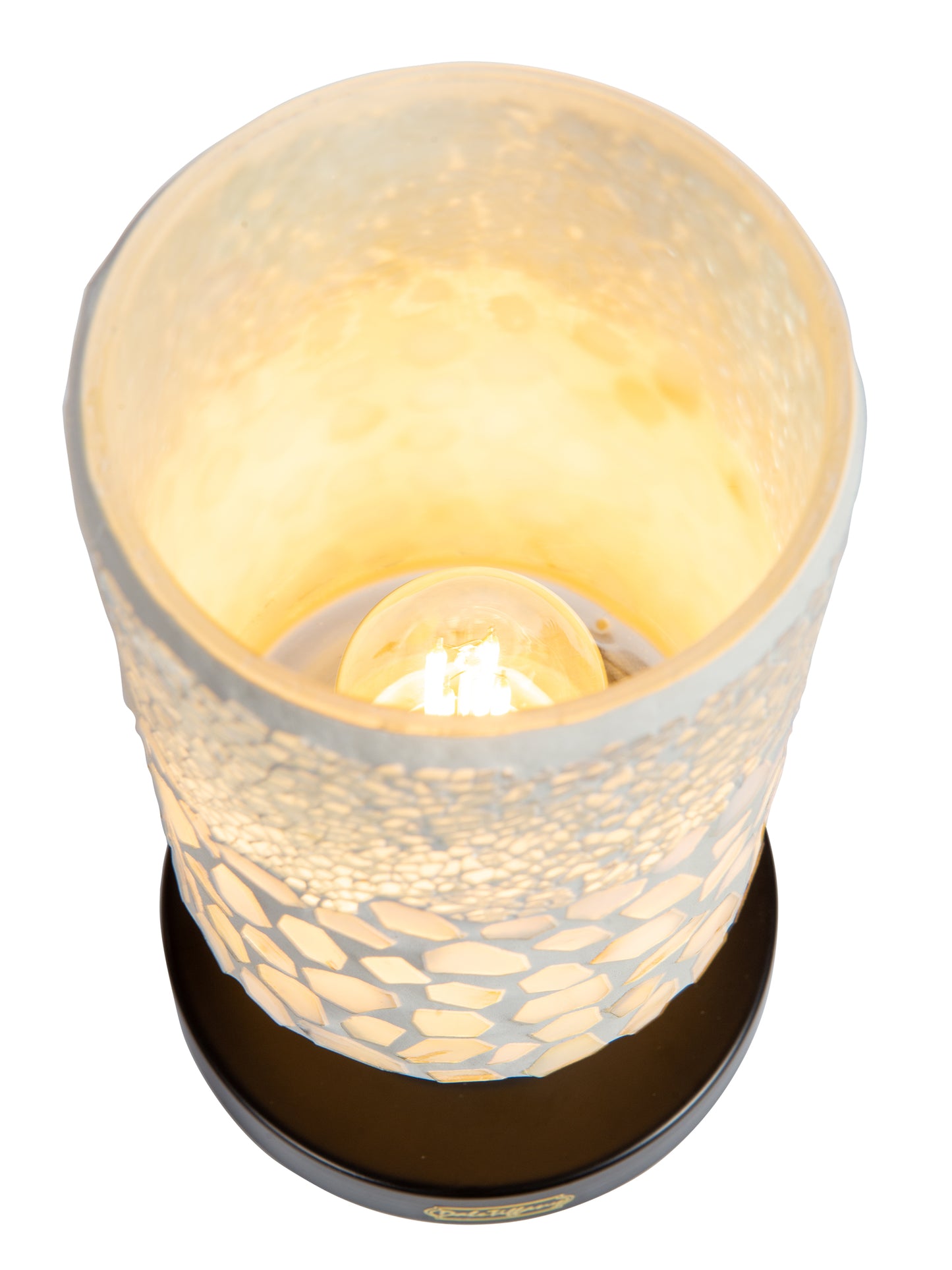 Alps White Uplight Cordless Rechargeable Mosaic Accent Lamp
