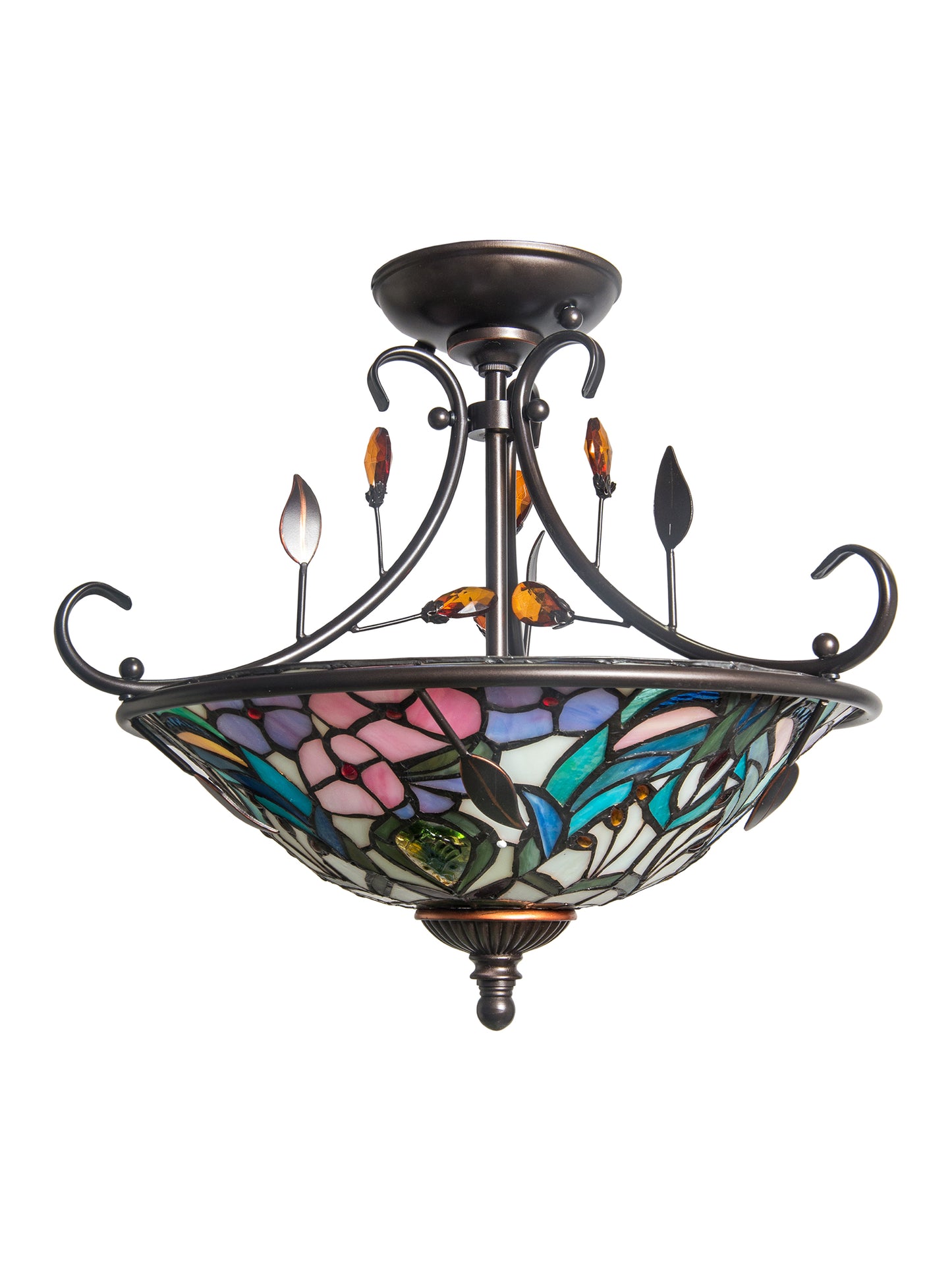 Peony Crystal Semi Flush Mount