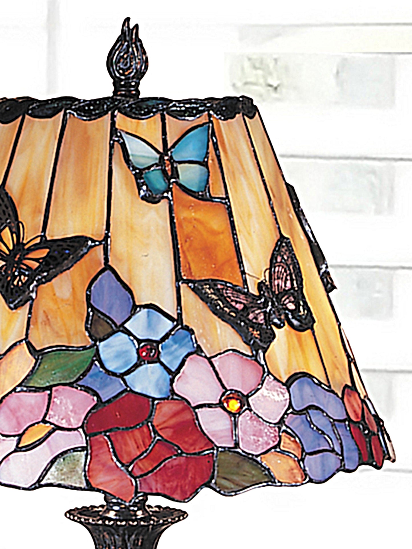 Butterfly Peony Tiffany Table Lamp