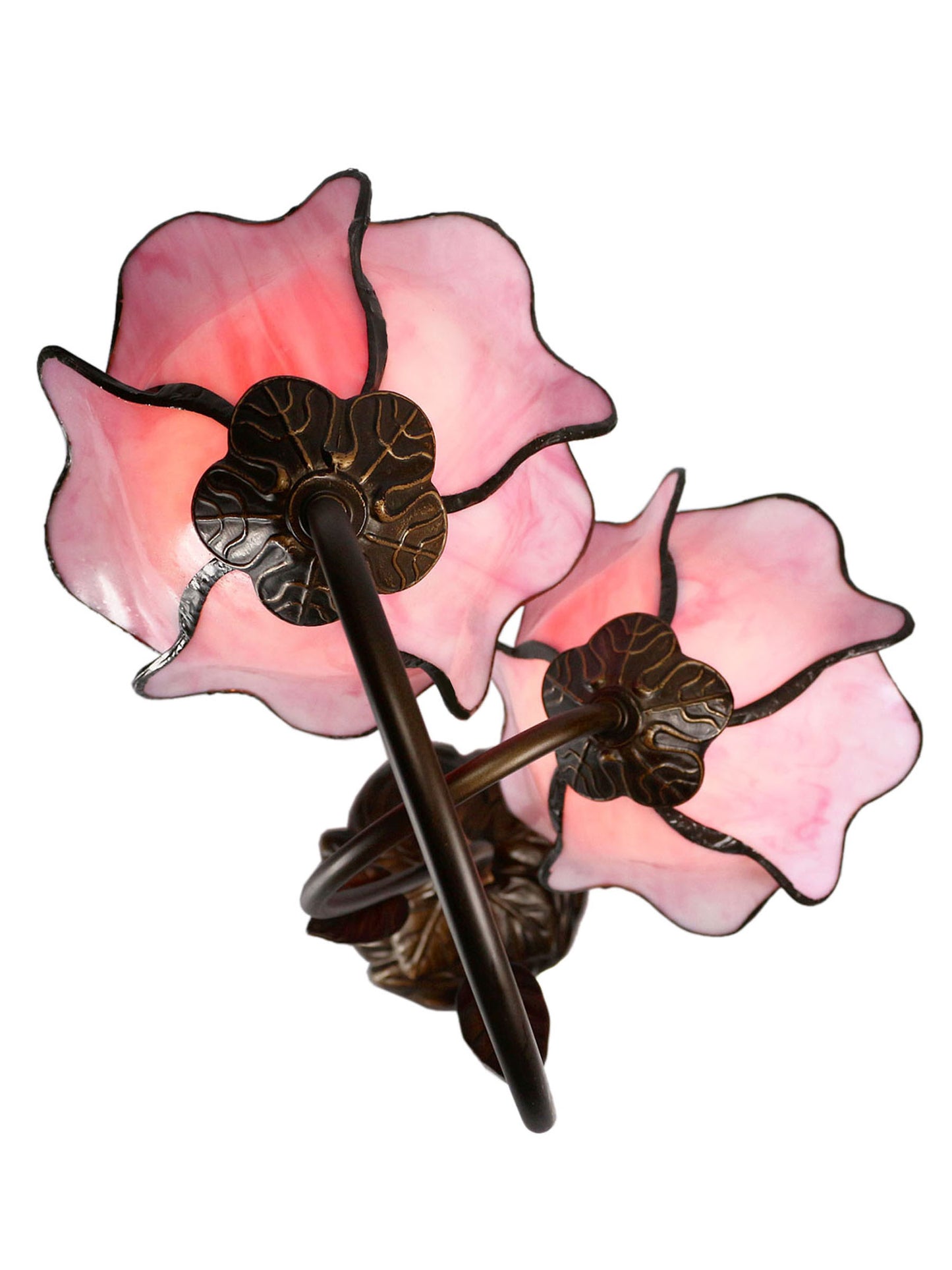 Poelking 2-Light Pink Lily Tiffany Table Lamp