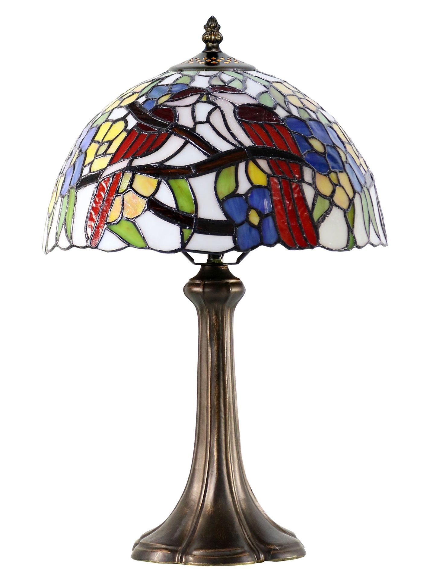 Lovebirds Floral Tiffany Table Lamp