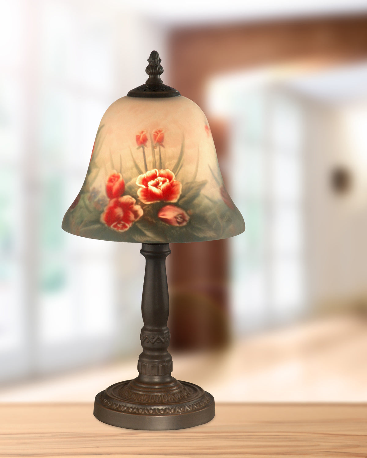 Rose Bell Hand Painted Accent Lamp