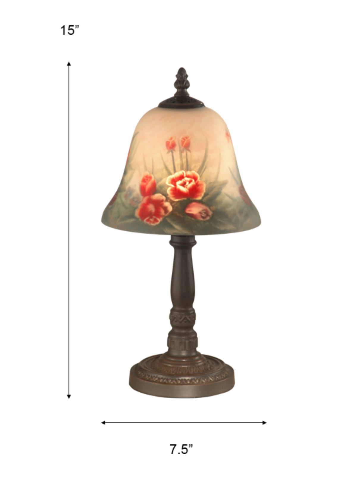 Rose Bell Hand Painted Accent Lamp