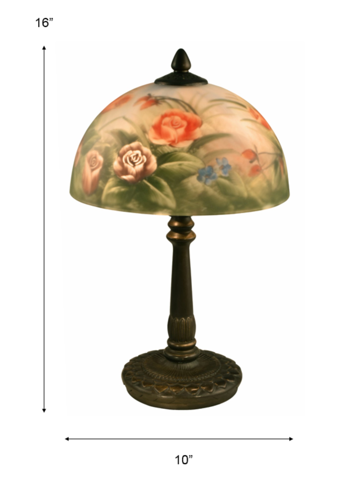Rose Dome Hand Painted Table Lamp