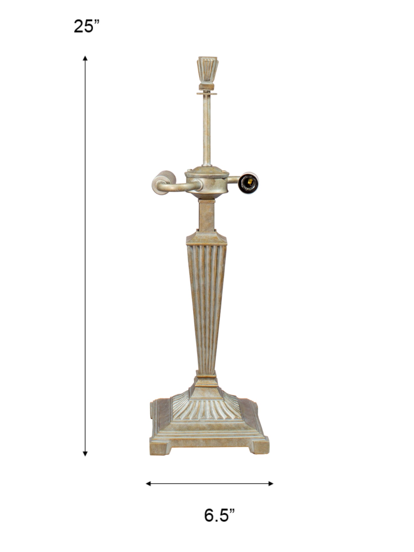 Premiere 25" Tall Antique Golden Silver Finish Metal Base