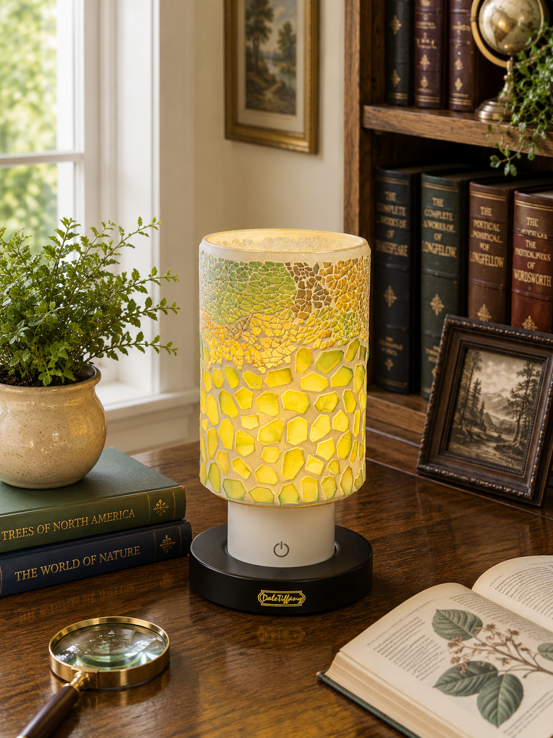 Alps Green Uplight Cordless Rechargeable Mosaic Accent Lamp