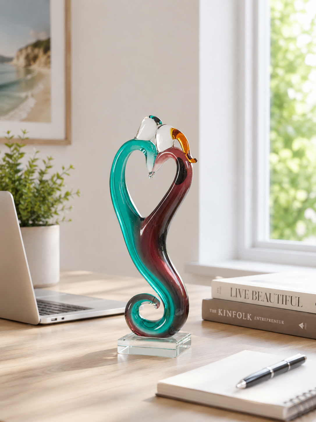 Unity Heart Handcrafted Art Glass Figurine
