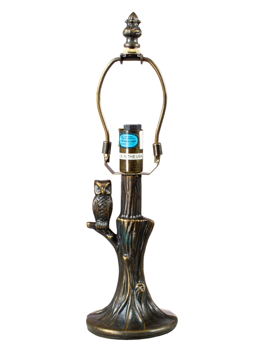 Owl 14.5" Tall Antique Bronze Finish Metal Base