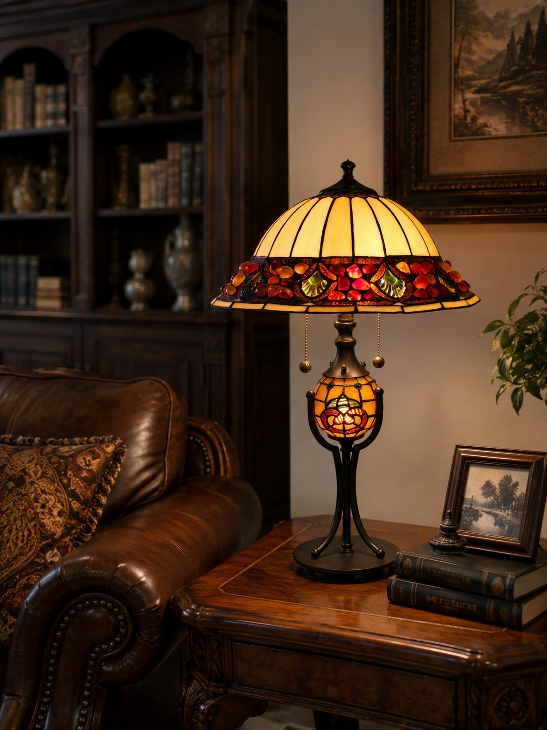 Chiara Tiffany Table Lamp with Night Light
