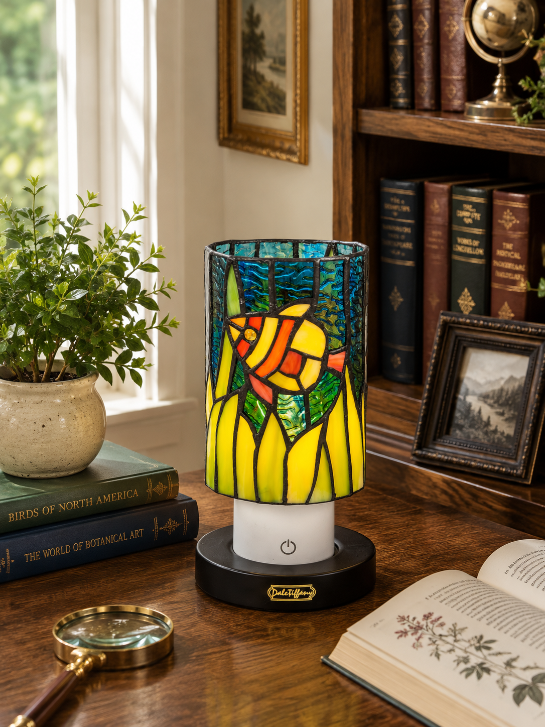 Royal Angelfish Cordless Rechargeable Tiffany Accent Lamp
