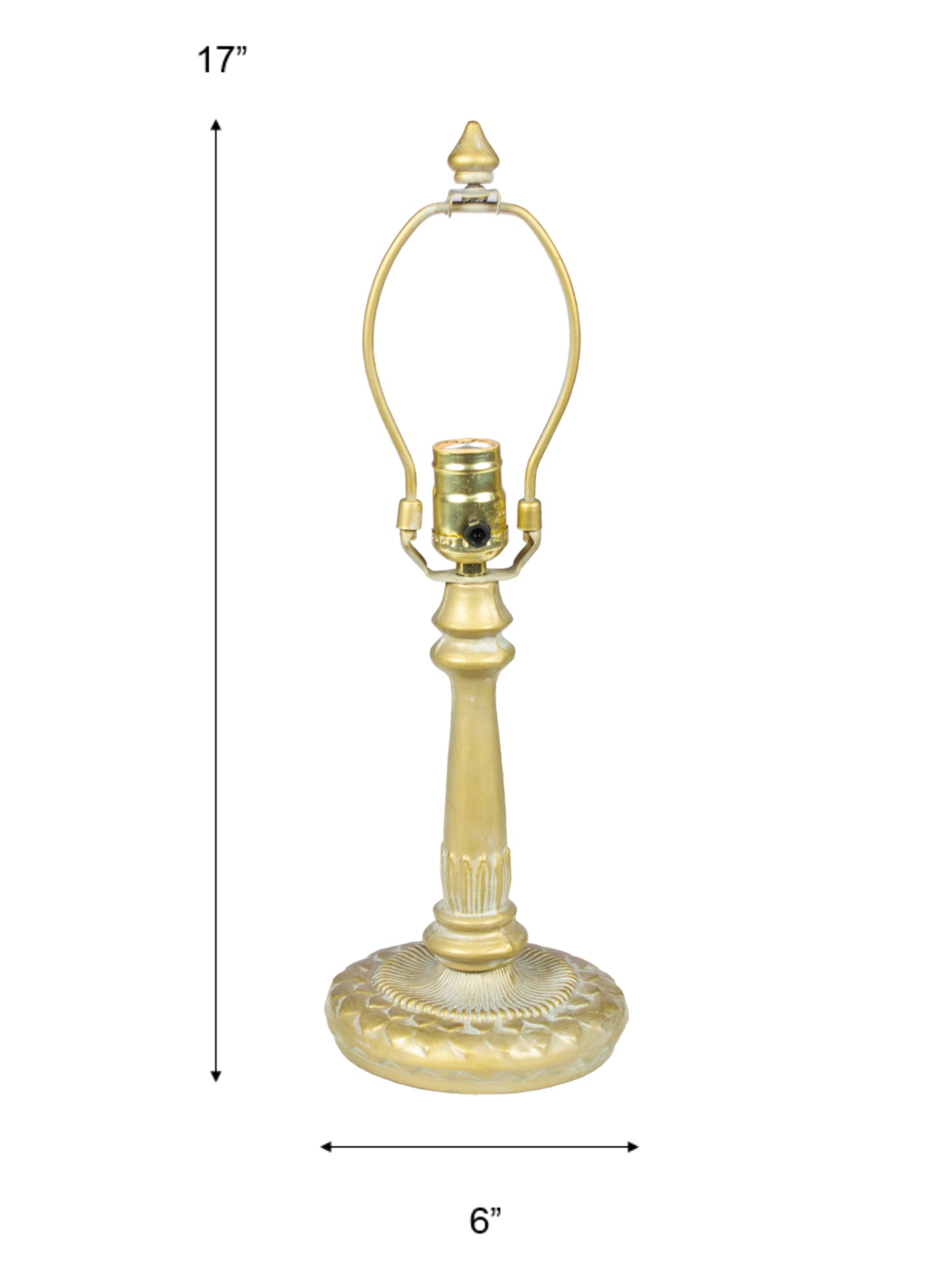 Luster 17" Tall Antique Gold Finish Metal Base