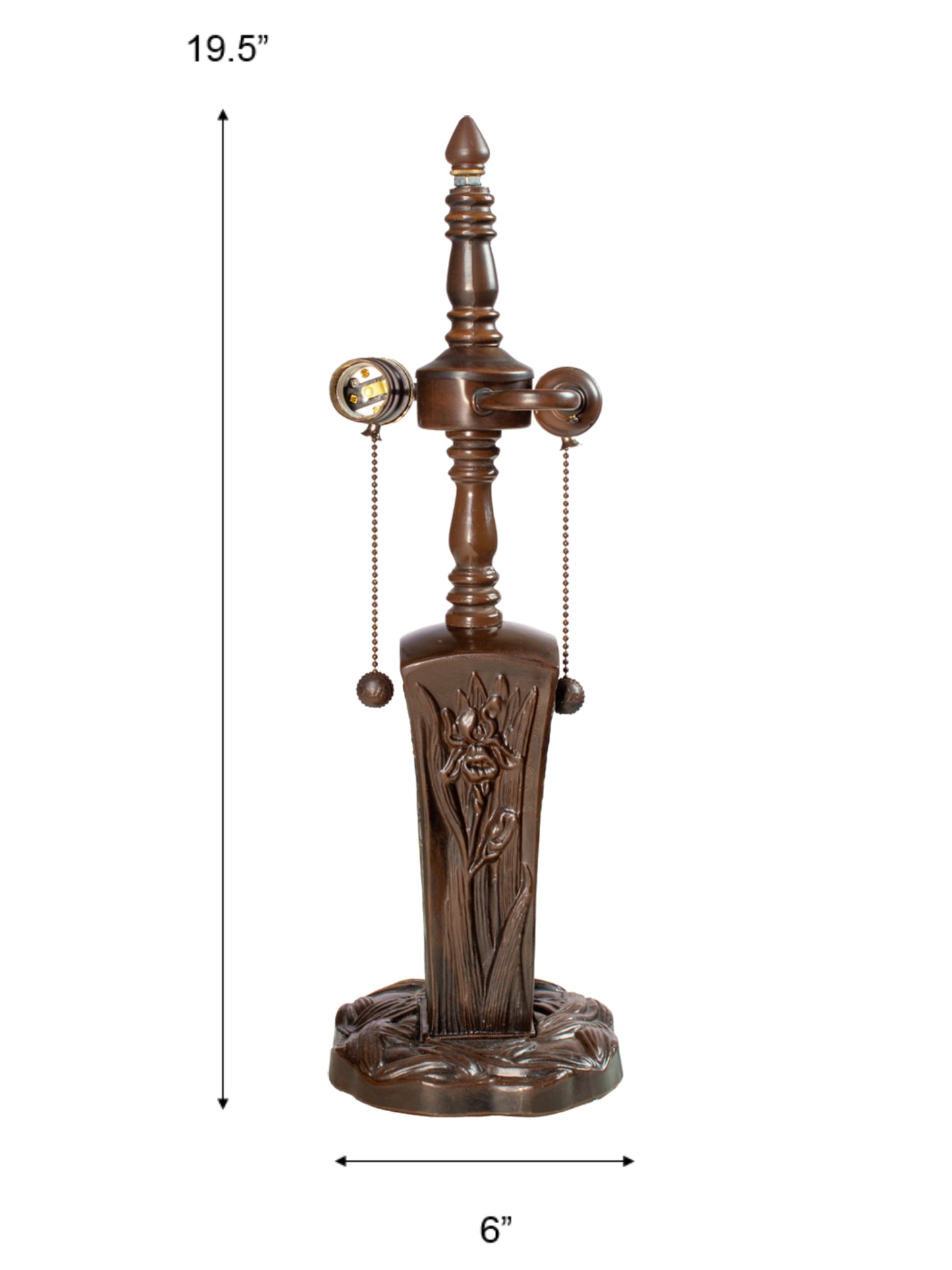 Iris 20" Tall Antique Bronze Finish Metal Base