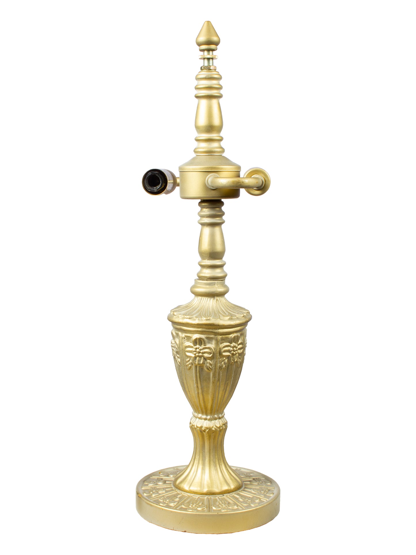 Ynes 17" Tall Floral Antique Gold Metal Base